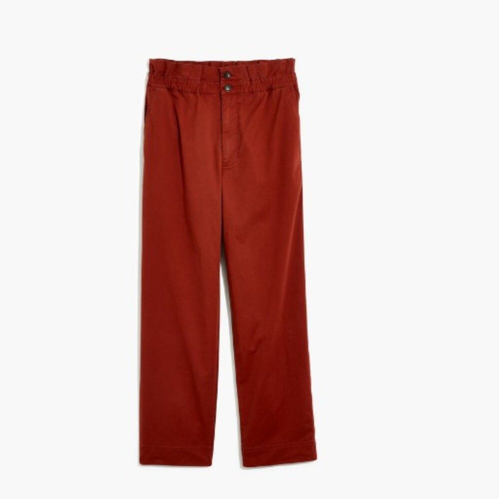 Madewell Paperbag Tapered Pants - NWT - Size 14 - Burnished Mahogany